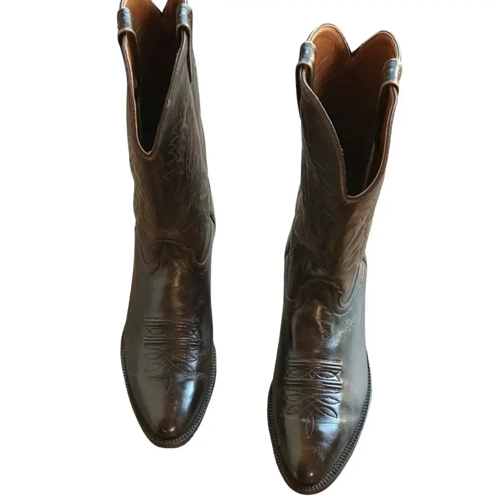 Nacona Mens Dark Walnut Imperial Calf Western Boots size 10 D